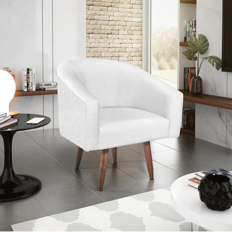 Poltrona Decorativa Sala de Estar Recepção Luiza Pés Palito Suede - Doce Sonho Móveis POLTRONAS POLT