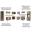 Ver imagem 5 de Armário de Cozinha Completa de Canto 546cm Rustic/Cinza Lux Madesa 01