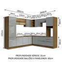 Ver imagem 4 de Armário de Cozinha Completa de Canto 546cm Rustic/Cinza Lux Madesa 01