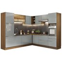 Ver imagem 3 de Armário de Cozinha Completa de Canto 546cm Rustic/Cinza Lux Madesa 01