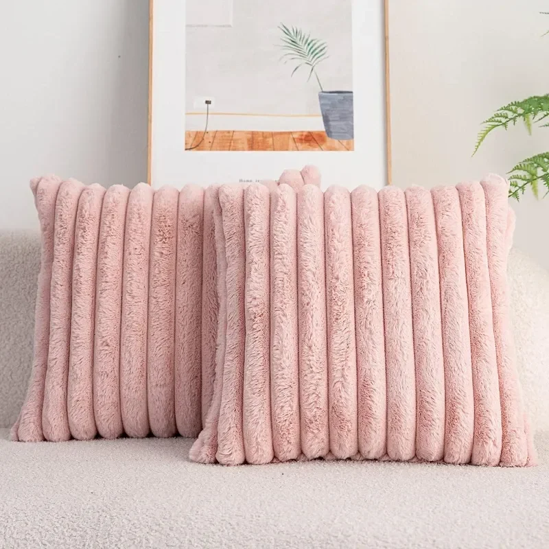 Ver imagem 1 de Kit C/ 2 Capas P/ Almofada em Pelucia Wave Soft 2 Lados – 50x50 Cm - Rosê