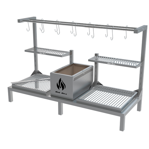 Parrilla Dupla de Alvenaria 118x45 com Grelha Uruguaia e Tendal