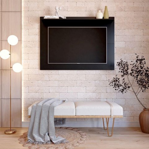 Painel Columbia 01 Prateleira P e Tv Ate 50 Pol. Preto