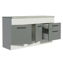 Ver mais imagens de Balcão De Pia 150 Cm 2 Portas E 2 Gavetas Branco/Cinza