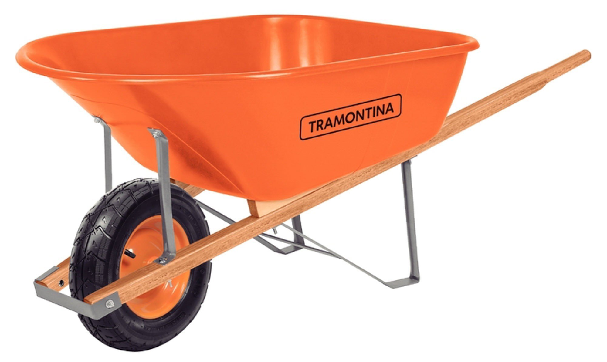 Carrinho de Mão Tramontina com Caçamba Extrafunda Plástica Laranja 110 ...