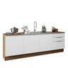 Armário de Cozinha Compacta 240cm Rustic/Branco Stella Madesa 01 - 3