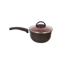 Panela Antiaderente 16 Cm com Tampa de Vidro – Preto e Cobre - 4