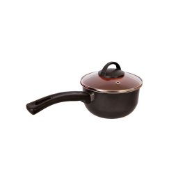 Panela Antiaderente 16 Cm com Tampa de Vidro – Preto e Cobre - 3