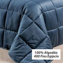 Ver imagem 2 de Kit Edredom Dupla Face King Size Azul 400 Fios Egípcio 100% Algodão 3 Peças