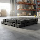 Ver imagem 2 de Pallet Piso Plástico Estrado Vazado 50x50cm Encaixe Modular Palete - Preto