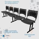 Ver imagem 2 de Cadeira Iso Pp Rp Longarina 5 Lugares Preta