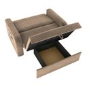 Ver imagem 3 de Sofá Cama com Baú 2 Lugares Numey Suede Bege