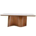 Ver imagem 3 de Mesa de Jantar Retangular Dunnas Nozes com Vidro Off White 220x110 Fabrispuma