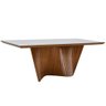 Mesa de Jantar Retangular Dunnas Nozes com Vidro Off White 220x110 Fabrispuma - 1