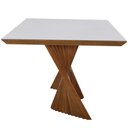 Ver imagem 5 de Mesa de Jantar Retangular Dunnas Nozes com Vidro Off White 220x110 Fabrispuma
