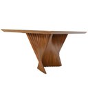 Ver imagem 4 de Mesa de Jantar Retangular Dunnas Nozes com Vidro Off White 220x110 Fabrispuma