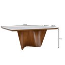 Ver imagem 2 de Mesa de Jantar Retangular Dunnas Nozes com Vidro Off White 220x110 Fabrispuma