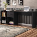 Ver imagem 1 de Mesa para Escritório 2 Gavetas Golfo Preto - Pnr Móveis