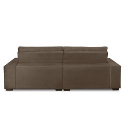 Sofá Retrátil e Reclinável 3 Lugares com Molas 2,10m Dani Suede Cappuccino Adonai Estofados - 4