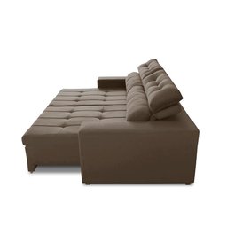 Sofá Retrátil e Reclinável 3 Lugares com Molas 2,10m Dani Suede Cappuccino Adonai Estofados - 3