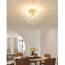 Ver imagem 5 de Lustre Plafon Cristal Flor Dente de Leão 50cm para Sala Estar Jantar e Quarto: Dourado
