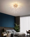 Ver imagem 4 de Lustre Plafon Cristal Flor Dente de Leão 50cm para Sala Estar Jantar e Quarto: Dourado
