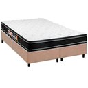 Ver imagem 1 de Cama Box Queen: Colchão Espuma Castor D33 Black e White + Base CRC Suede Clean(158x198)