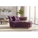 Ver imagem 2 de Namoradeira Sofá Feijão Luna 130cm Orgânica Veludo Roxo