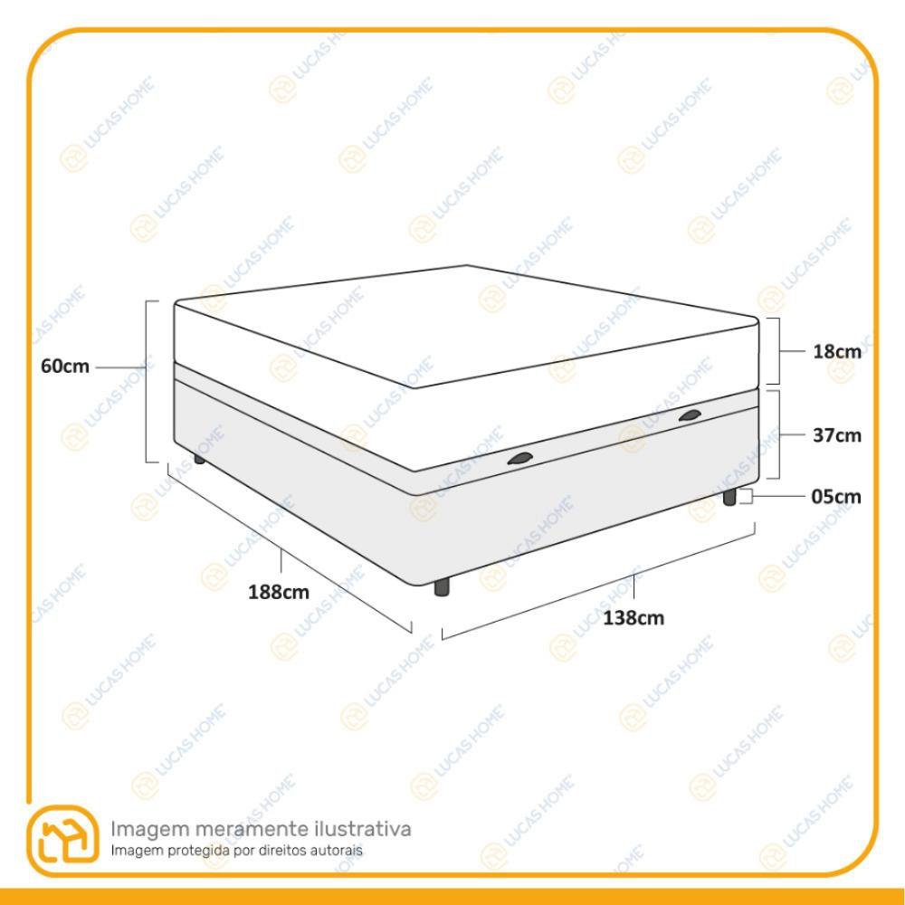 Cama Box Baú + Colchão de Casal Ortobom D45 Iso 150 138x188x60cm - 5