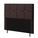 Ver imagem 1 de Cabeceira Estofada Poliana 140CM Casal Strass Courino Marrom - D A DECOR