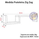 Ver imagem 2 de Kit 2 Prateleira Zig Zag 50x15x10p Nova Imbuia Decorativo Mdf
