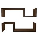 Ver imagem 1 de Kit 2 Prateleira Zig Zag 50x15x10p Nova Imbuia Decorativo Mdf