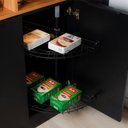 Ver imagem 2 de Cesto Giratório Duplo Meia Lua em 60cm para Canto Reto Preto Dimec Cozinha Casualle