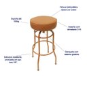 Ver imagem 3 de Kit 3 Unidades Banqueta Altura 65cm Bar Giratória cor Cobre assento cobre Poltronas do Sul Banqueta