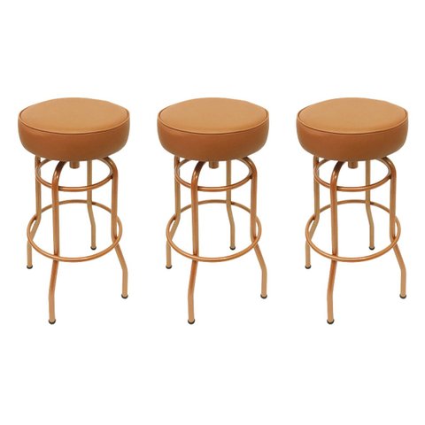 Kit 3 Unidades Banqueta Altura 65cm Bar Giratória cor Cobre assento cobre Poltronas do Sul Banqueta 