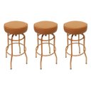 Ver imagem 1 de Kit 3 Unidades Banqueta Altura 65cm Bar Giratória cor Cobre assento cobre Poltronas do Sul Banqueta