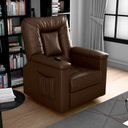 Ver imagem 4 de Poltrona Ken Reclinável Elétrica Courino Confortável Marrom Sallar Home 90cm
