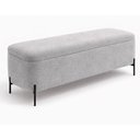 Ver imagem 1 de Puff Baú Bella 90cm Pés Alumínio Bouclé Cinza - Sallar Home