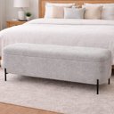 Ver imagem 2 de Puff Baú Bella 90cm Pés Alumínio Bouclé Cinza - Sallar Home