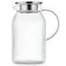 Jarra Twinkle de Vidro Borosilicato Canelado com Tampa em Aço Inox 1,5l - Fracalanza - 1