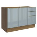 Ver imagem 1 de Balcão Gabinete de Pia 120 cm 2 Portas 3 Gavetas (sem Tampo) Rustic/Cinza Lux Madesa