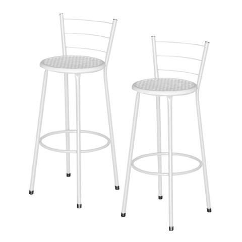 2 Banquetas Alta Epoxi Branca Cristal:branco