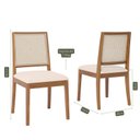 Ver imagem 4 de Conjunto 2 Cadeiras para Sala de Jantar em Madeira Tauari Carambola Marrom/Trama Bege