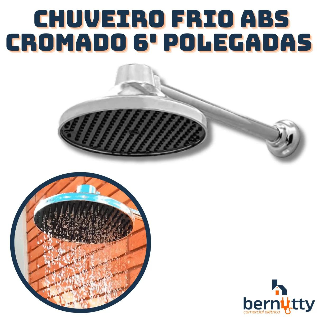 Chuveiro Frio para Piscina Cascata Abs Cromado 6 Polegadas Médio - 2