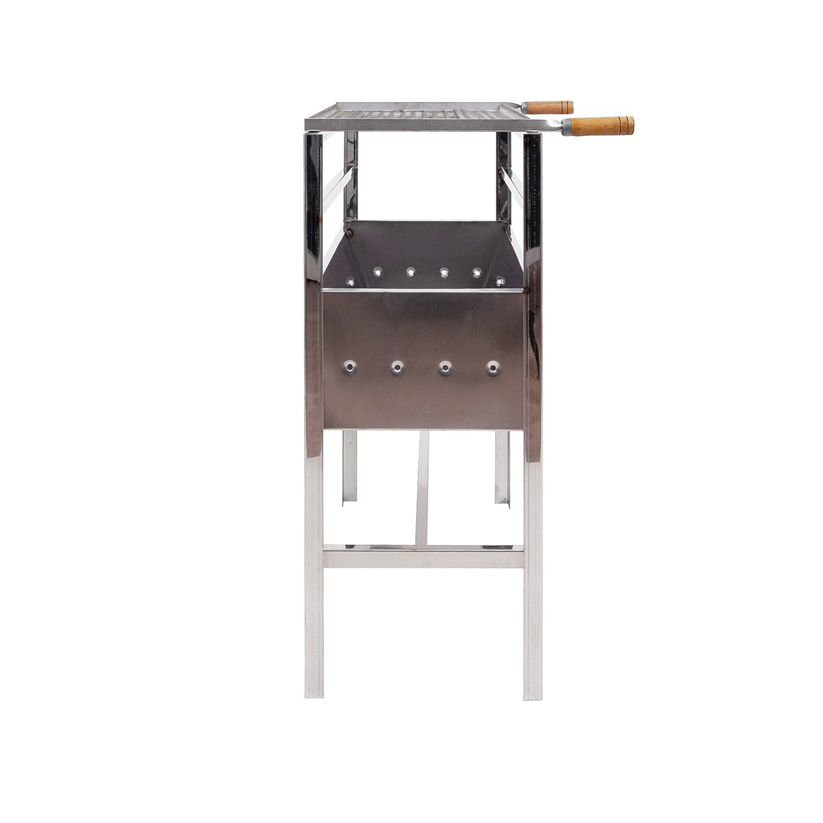 Churrasqueira Inox Portátil Grande com Grelha Inox Modelo 60x33x75 - 4