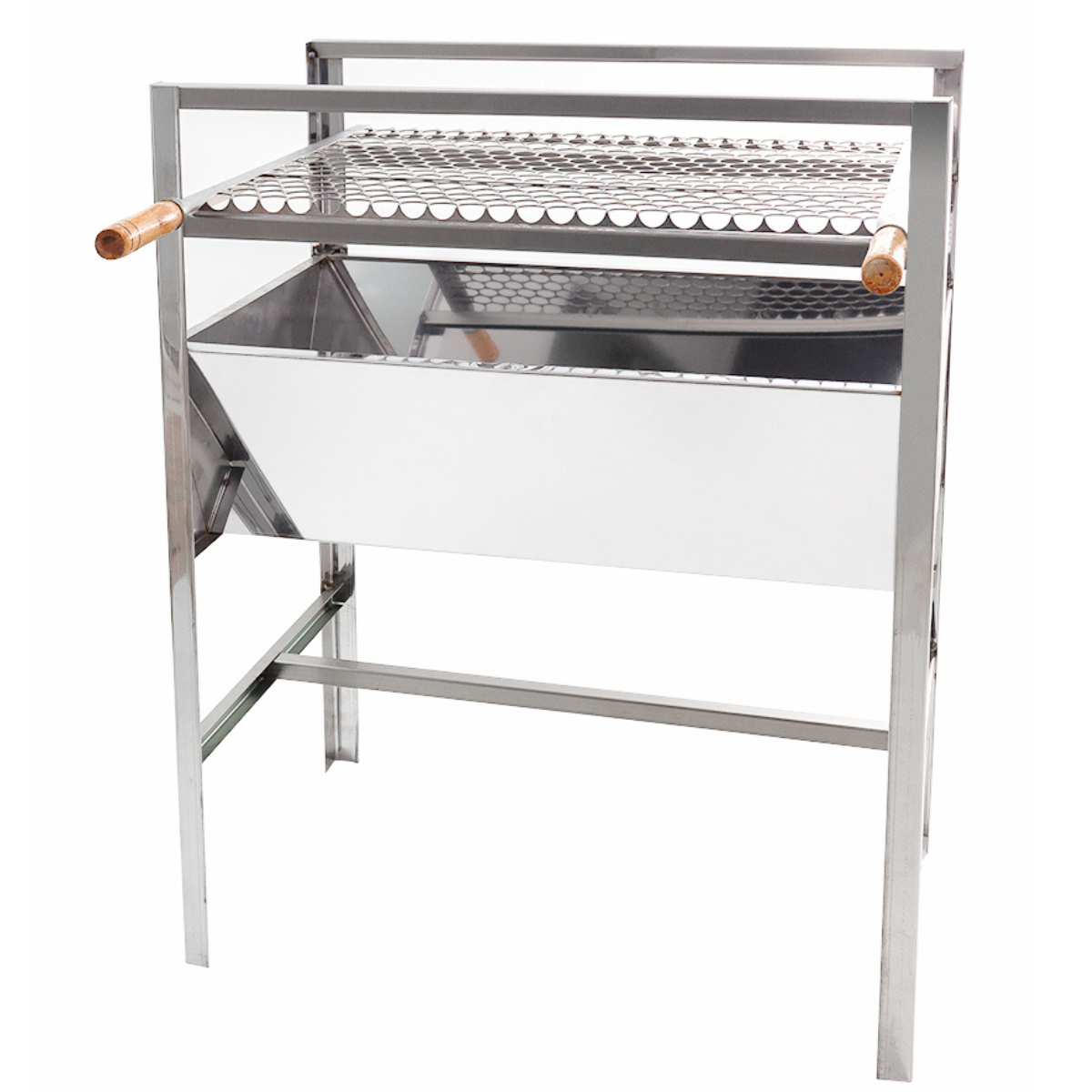 Churrasqueira Inox Portátil Grande com Grelha Inox Modelo 60x33x75