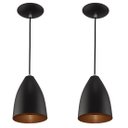 Ver imagem 1 de Kit 2 Pendentes Vegas Premium Gourmet Aluminio Preto/Cobre
