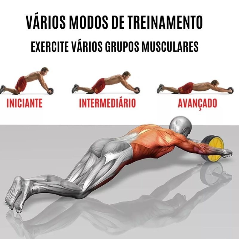 Roda para Exercício Abdominal Lombar Fitness Academia - 9