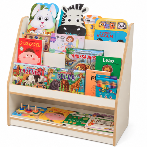 Estante Infantil Revisteiro Organizador Porta Livros de MDF Montessori - Dumbo