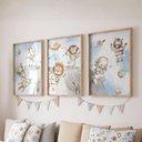 Ver imagem 4 de Kit 3 Quadros Decorativos Infantil - Safari Astronauta NO2 - 40x60 - Moldura Madeira